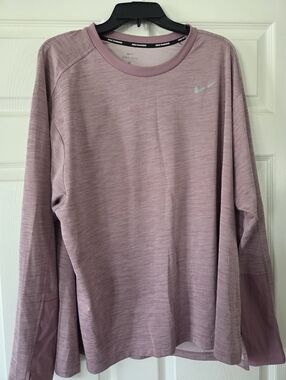 Nike Long Sleeve Dri-FIT Top in Heather Mauve